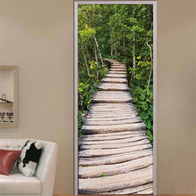 Load image into Gallery viewer, Custom Size Wood Door Stickers For Living Room Bedroom Landscape PVC Self Adhesive Wallpaper Waterproof Renovation Mural Decals